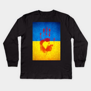 Ukraine - Bloody Hand Kids Long Sleeve T-Shirt
